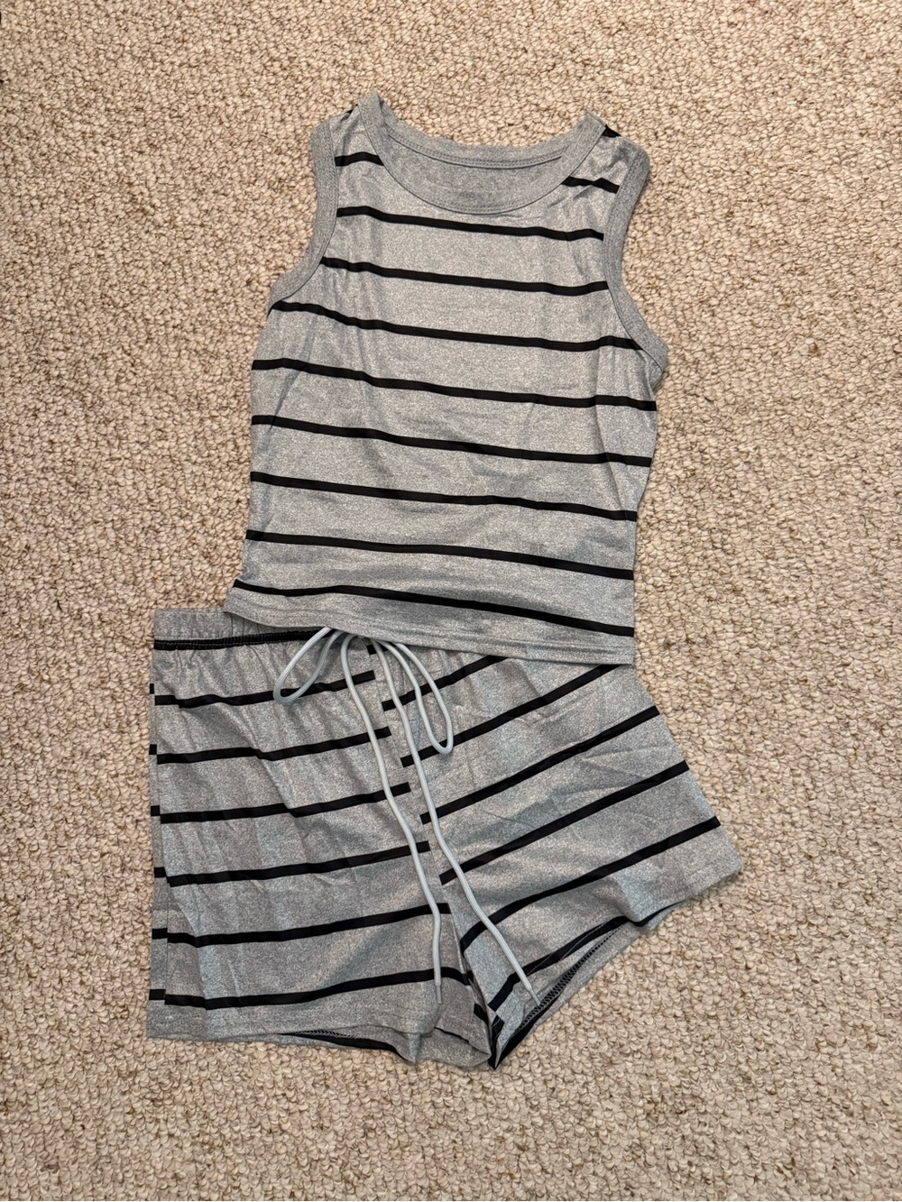 Striped Gray & Black Women's Summer comfy Set